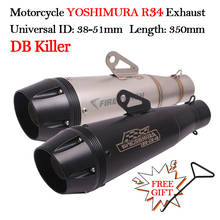 Universal escape da motocicleta modificado silenciador yoshimura r34 moto db assassino para pcx125 forza300 bk750 z900 fz6 gy6 scooter 2024 - compre barato