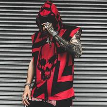 2020 New Skull Sleeveless T-shirt Korean Style Men's All Matching Hoodie Sweatshirt Hip Hop Street Dance Loose Trend Hoodie Vest 2024 - buy cheap