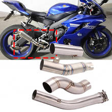 Escape Moto Motorcycle Exhaust Pipe Central Link Middle Pipe Connector for R6 1998 1999 2000 2001 2002 2003 2004 2005 2006-2019 2024 - buy cheap