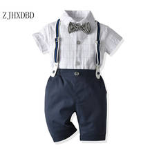 Terno formal de algodão para meninos, roupas para casamento, bebê, menino de 12 meses a 6 anos, conjunto de roupa para meninos 2024 - compre barato