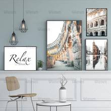 Pintura en lienzo para sala de estar, carteles e impresiones de arte de pared de calle, Coliseo de Roma nórdico, imágenes de pared modernas, decoración impresa en lienzo 2024 - compra barato