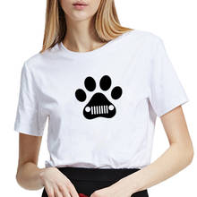 Puppy Paw Printed Tee Shirt Femme O-neck Short Sleeve Cotton Tshirt Women Black White Summer Loose T Shirts for Women Tops 2024 - buy cheap