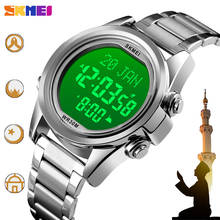 New SKMEI Digital For Muslim Mens Watch Qibla Time Prayer Electronic Bracelet Clock Steel Waterproof Male Wristwatches Gifts 2024 - buy cheap