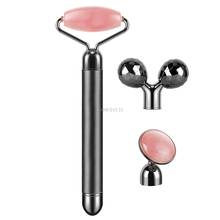 3in1 Electric Rose Quartz Jade Roller and Face Massager Set Face Care Tools Eye Massager and 3D Face, Head, Arms,Neck Massager 2024 - buy cheap