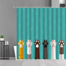 Kids Cartoon Shower Curtains Cute Cat Dog Bear Pig Dinosaur Animal Printed Bathroom Curtain Children Baby Room Decor Bath Cloth 2024 - buy cheap