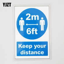 YJZT-pegatina de distancia Social para coche, 10,5 CM x 15,9 CM, 2 metros, 6 pies, Sticker12C-0493 de PVC 2024 - compra barato