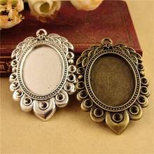 30 pçs/lote Pavão Do Vintage Oval Cabochão Base de dados de Configuração 25*18MM Tamanho Interno DIY Fazer Jóias 2024 - compre barato