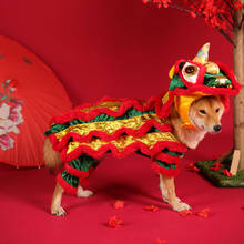 Traje de Año Nuevo chino para perro, chaqueta de abrigo divertido para perro, canino, bichón, Schnauzer, Pug, Bulldog Francés, Corgi galés, Shiba Inu 2024 - compra barato
