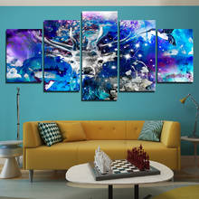 Pôster de parede de arte moderna hd, estampa de flash da sika, cervo, com cinco peças sem moldura, decoração para sala de estar 2024 - compre barato