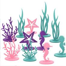 2Pcs DIY Mermaid Party Little Mermaid Decoration Felt Table Centerpiece Under the Sea Kids Birthday Party Baby Shower Supplies 2024 - buy cheap