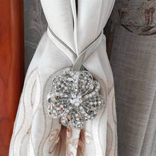 Flor de cristal magnético cortina clipe suportes tieback fivela clipes pendurado gravata volta cortina acessórios decoração casa 2024 - compre barato