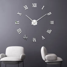 48" Modern DIY Large Wall Clock 3D Mirror Surface Sticker Home Decor Art Giant Wall Clock Watch With Roman Numerals Big Clock 2024 - buy cheap