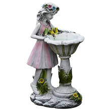 Flower Fairy Solar Lamp Resin Sculpture Garden Statue Landscaping Yard Art Ornament Waterproof Figurines Craft Home Decor Villa 2024 - buy cheap