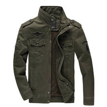 Тактическая куртка-бомбер для мужчин Демисезонный армейские однотонные хлопковые мужские куртки военные многофункциональные карманы куртки для мужчин, есть плюс размеры до M-6XL Chaquetas Hombre 2024 - купить недорого