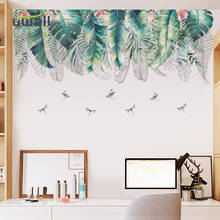 Наклейки на стену с Северными растениями из ПВХ, домашний декор, фоновое настенное украшение для спальни для гостиной, самоклеящиеся наклейки для украшения комнаты 2024 - купить недорого