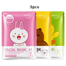 Cartoon Animal 3pcs Skin Care Women Face Sheet Masks Natural Essence Moisturizing Oil Control Essence Collagen Whitening Mask 2024 - buy cheap