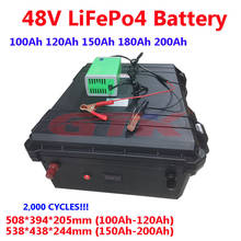 LiFepo4-batería de litio de 48V, cargador de 10A, 100Ah, 120Ah, 150Ah, 200Ah, con BMS para coche eléctrico y autocaravana de 5000w 2024 - compra barato