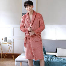Thicken Warm Winter Bathrobe Men Soft Flannel Long Kimono Bath Robe Male Dressing Gown for Mens Sexy Robes Homewear Pajamas 2024 - buy cheap