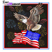 Ever Moment Diamond Painting Eagle America Flag Firework 5D DIY Rhinestone Mosaic Full Square Drill Diamond Embroidery ASF2038 2024 - buy cheap