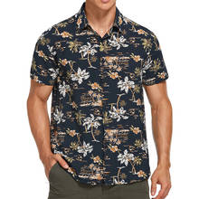 Mens Short Sleeve Hawaiian Shirt Summer Casual Floral Printed Beach Shirts for Men Vacation Coconut Tree Blouses Chemise Homme 2024 - buy cheap