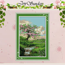 The Peaches Blossom in Spring Counted Cross Stitch DIY 11CT 14CT Cross Stitch Set Chinese Cross-stitch Kit Embroidery Needlework 2024 - buy cheap