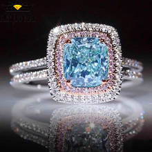 925 anillos prata moda anel diário azul aaaaa zircon cz anillos anillos anillos anel de casamento anéis para mulher 2024 - compre barato