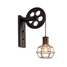 Lámpara de pared Retro Para Loft, candelabro de pared Industrial, polea de elevación creativa e27, Luz de comedor, dormitorio, pasillo, Pub, cafetería, decoración 2024 - compra barato