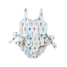2019 Kids Swimwear Toddler Baby Girls Ice Cream Swimsuit Knot Bathing Suit Summer Children Swimming Suit 1-5T 2024 - buy cheap