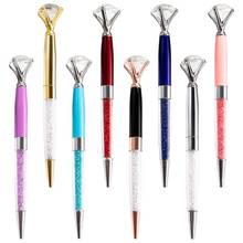 Bolígrafo promocional grande de cristal con diamantes, bolígrafo multicolor con logotipo personalizado, 10 unids/lote 2024 - compra barato