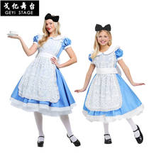 Halloween Women Girls Alice in Wonderland Costume Maid Lolita Cosplay Dress Blue Halloween Carnival Party Mardi Gras Costumes 2024 - buy cheap