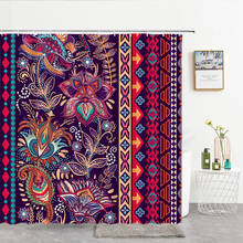 Cortinas de ducha 3d India Bohemia, decoración de baño, impermeable, 180x240, con ganchos de impresión, pantalla de baño de tela de poliéster 2024 - compra barato