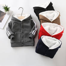 Autumn Winter Boys Girls Baby Zipper Jacket Children Hooded Cashmere warm Thick Sweater Coat 2024 - buy cheap