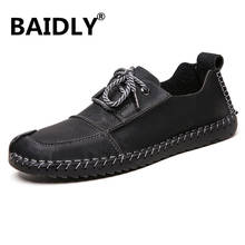 Zapatos de piel auténtica para hombre, mocasines de piel auténtica con cordones, color negro, talla grande, de diseñador italiano 2024 - compra barato