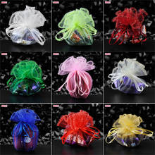 Wholesale 10pcs 2 Sizes Round Drawstring Organza Bags White&Colorful Jewelry Pouches Jewelry Packaging Bags Wedding Gift Bags 7Z 2024 - buy cheap
