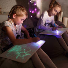 A3 A4 A5 LED Luminous Drawing Board Russian English Graffiti Doodle Tablet Magic Draw With Light-Fun Fluorescent Pen Educational 2024 - buy cheap