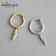 AsinLove 18K Gold Micro Zircon Personality Lightning Drop Earrings Real 925 Sterling Silver Earrings for Women Gift Fine Jewelry 2024 - buy cheap