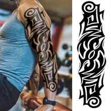 Waterproof Temporary Tattoo Sticker totem black full arm large fake tatto flash tatoo sleeve tattoos for men women 2024 - buy cheap