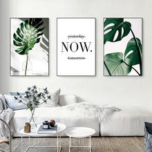 Green plants leaves living room home decor poster picture room study decoration wall art canvas modern simplicity nordic style 2024 - buy cheap