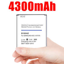 4300mAh B100AE Battery for Samsung Galaxy Ace 3 S7270 S7272 S7898 S7562C S7568i i699i s7262 2024 - buy cheap