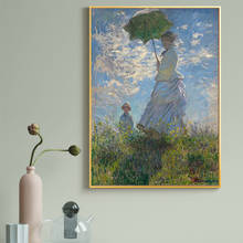 Claude Monet Woman with A Parasol Canvas Paintings on The Wall Art Posters and Prints Cuadros Wall Art Pictures Home Decoration 2024 - buy cheap