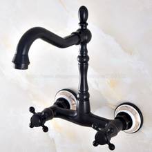 Bathroom Basin Sink Mix Tap Dual Handles Wall Mounted Kitchen Basin Sink Mixer Faucet znf873 2024 - buy cheap