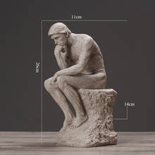 Busto de Auguste Rodin The Thinker, estatua de personaje de yeso, decoración de escritorio, artesanía de resina para oficina, L1933 2024 - compra barato