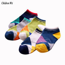 CHILDREN WIT 2019 Spring Summer Kids Socks Cotton Boys Socks Girls Socks 4-12 Year Kids Casual Boat Socks 5 Pairs/lot 2024 - buy cheap