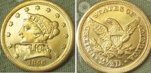 $2,5 Liberty золото 1856-S копии монет 2024 - купить недорого