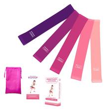 Faixa roxa resistente para exercícios, 5 cores/conjunto, treinamento crossfit, faixas de borracha, latex, pilates, ioga, exercícios 2024 - compre barato