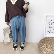 2-6 Y niños pantalones moda Casual pantalones de mezclilla cintura elástica primavera otoño pantalones niños Jeans para niños coreanos loose vaqueros de niño 2024 - compra barato
