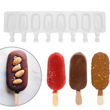 4/8 Hole Silicone Ice Cream Mould Ice Cube Tray Popsicle Barrel Diy Mold Dessert Ice Cream Mold with Popsicle Stick 2024 - buy cheap