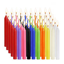 100PCS Unscented Smokeless Taper Colorful Birthday Candles For Wedding Christmas Decoration Colorful Flame Multicolor Candle 2024 - buy cheap