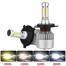 2Pcs H4 H7 H11 9005 9006 H1 COB Car LED Headlight Bulbs Hi-Lo Beam 72W 8000LM 6500K/4300K Auto Led Headlamp Car Light 12V 24V 2024 - buy cheap