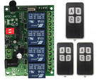 Interruptor com controle remoto sem fio, módulo de receptor e relé com 4 canais, 12v, 24v, transmissor rf para porta de garagem, lâmpada ou persianas - compare preços